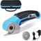 Rotary Electric Scissors, 4V 2.5Ah High-Capacity Battery Rechargeable Cardboard Cutter with Rapid Charger and Hard Carrying Case for Cutting Fabric, Carpet, Leather, Felt, Cardboard